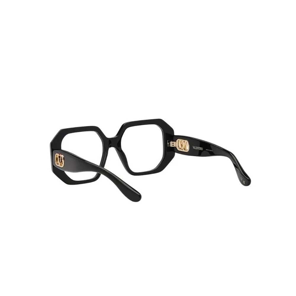 New Valentino VG0003O 004 Black Oversized Crystal-Embellished Square Eyeglasses